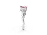 White gold Fancy Pink Round Cut Diamond Cluster Pavé Band with Four-Prong Setting_14