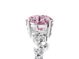 White gold Fancy Pink Round Cut Diamond Cluster Pavé Band with Four-Prong Setting_8