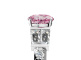 White gold Fancy Pink Round Cut Diamond Engagement Ring with Baguette Side Stones and Channel Set Band_34