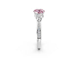 White gold Fancy Pink Round  Cut Diamond Engagement Ring with Bezel Set Round Side Stones and Prong Setting_26