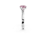 White gold Fancy Pink Round Cut Diamond Engagement Ring with Side Stone Accents and Four-Prong Setting_26