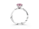 White gold Fancy Pink Round Cut Diamond Engagement Ring with Side Stone Accents and Four-Prong Setting_27