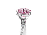 White gold Fancy Pink Round Cut Diamond Engagement Ring with Side Stone Accents and Four-Prong Setting_29