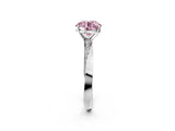 White gold Fancy Pink Round Cut Diamond Engagement Ring with Side Stone Accents and Four-Prong Setting_74