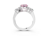 White gold Fancy Pink Round  Cut Diamond Five-Stone Prong Set White Gold Ring_32