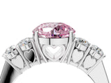 White gold Fancy Pink Round  Cut Diamond Five-Stone Prong Set White Gold Ring_33