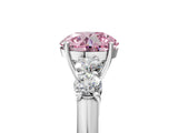 White gold Fancy Pink Round  Cut Diamond Five-Stone Prong Set White Gold Ring_34