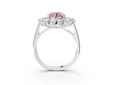 White gold Fancy Pink Round Cut Diamond Floral Double Halo Engagement Ring with Prong Setting_45