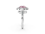 White gold Fancy Pink Round Cut Diamond Floral Halo Split Shank Prong Setting Ring_14