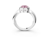White gold Fancy Pink Round  Cut Diamond Halo Engagement Ring with Split Shank and Four-Prong Setting_32