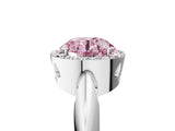 White gold Fancy Pink Round  Cut Diamond Halo Engagement Ring with Split Shank and Four-Prong Setting_34