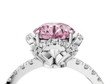 White gold Fancy Pink Round Cut Diamond Halo Pave Band with Four-Prong Setting_7