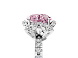 White gold Fancy Pink Round Cut Diamond Halo Pave Band with Four-Prong Setting_8