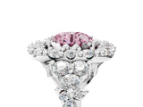 White gold Fancy Pink Round Cut Diamond Halo Ring with Pavé Band and Four-Prong Setting_34