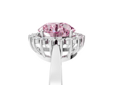 White gold Fancy Pink Round  Cut Diamond Halo Ring with Round Brilliant Halo and Solitaire Band_5