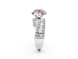White gold Fancy Pink Round Cut Diamond Halo Ring with Round Split Shank and Prong Setting_34