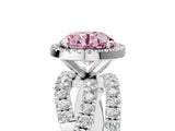 White gold Fancy Pink Round Cut Diamond Halo Ring with Round Split Shank and Prong Setting_37
