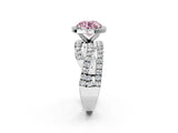 White gold Fancy Pink Round Cut Diamond Halo Ring with Round Split Shank and Prong Setting_71