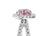 White gold Fancy Pink Round Cut Diamond Halo Ring with Split Shank Pavé Band and Prong Setting_22