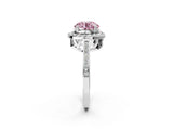 White gold Fancy Pink Round Cut Diamond Halo Ring with Split Shank and Four-Prong Setting_19