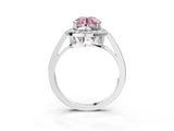 White gold Fancy Pink Round Cut Diamond Halo Ring with Split Shank and Four-Prong Setting_20