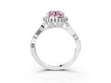 White gold Fancy Pink Round Cut Diamond Halo Ring with Vintage Split Shank and Four-Prong Setting_80