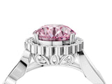 White gold Fancy Pink Round Cut Diamond Halo Ring with Vintage Split Shank and Four-Prong Setting_81