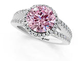 White gold Fancy Pink Round Cut Diamond Halo Split Shank Engagement Ring_52