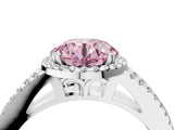 White gold Fancy Pink Round Cut Diamond Halo Split Shank Engagement Ring_55