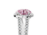 White gold Fancy Pink Round Cut Diamond Halo Split Shank Engagement Ring_56