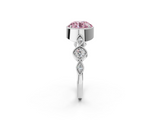 White gold Fancy Pink Round  Cut Diamond Milgrain Marquise Band with Prong Setting_5