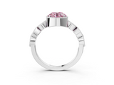 White gold Fancy Pink Round  Cut Diamond Milgrain Marquise Band with Prong Setting_6