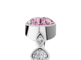 White gold Fancy Pink Round  Cut Diamond Milgrain Marquise Band with Prong Setting_8