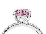 White gold Fancy Pink Round  Cut Diamond Pavé Band with Four-Prong Setting_17