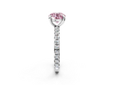 White gold Fancy Pink Round  Cut Diamond Pavé Band with Four-Prong Setting_2