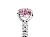 White gold Fancy Pink Round  Cut Diamond Pavé Band with Four-Prong Setting_5