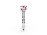 White gold Fancy Pink Round  Cut Diamond Pave Band with Four-Prong Setting_2