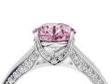 White gold Fancy Pink Round  Cut Diamond Pave Band with Four-Prong Setting_4