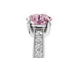 White gold Fancy Pink Round  Cut Diamond Pave Band with Four-Prong Setting_5