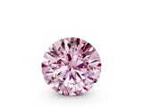White gold Fancy Pink Round  Cut Diamond Ring with Baguette Side Stones, Channel Set Band, and Four-Prong Setting_12