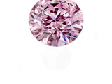 White gold Fancy Pink Round  Cut Diamond Ring with Baguette Side Stones, Channel Set Band, and Four-Prong Setting_13