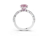 White gold Fancy Pink Round Cut Diamond Ring with Marquise and Round  Side Stones and Four-Prong Setting_56