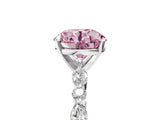White gold Fancy Pink Round Cut Diamond Ring with Marquise and Round  Side Stones and Four-Prong Setting_58