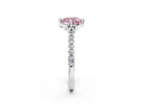 White gold Fancy Pink Round Cut Diamond Ring with Pavé Band and Floral Prong Setting_41