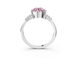 White gold Fancy Pink Round Cut Diamond Ring with Side Stones and Four-Prong Setting_68