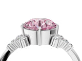 White gold Fancy Pink Round Cut Diamond Ring with Side Stones and Four-Prong Setting_69