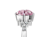 White gold Fancy Pink Round Cut Diamond Ring with Side Stones and Four-Prong Setting_70