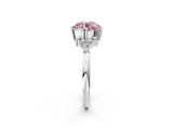 White gold Fancy Pink Round Cut Diamond Ring with Side Stones and Four-Prong Setting_72