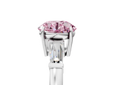 White gold Fancy Pink Round  Cut Diamond Ring with Tapered Baguette Side Stones in Four-Prong Setting_5