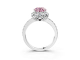White gold Fancy Pink Round Cut Diamond Scalloped Halo Engagement Ring with Round Shared Prong Band_22